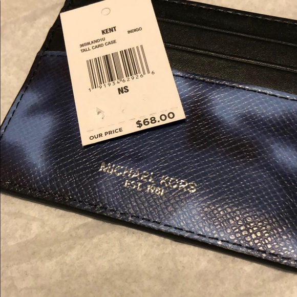 🆕 Michael Kors MK Tall Card Case Wallet Camo Blue - Picture 4 of 4